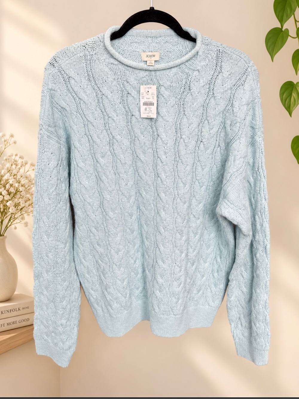 NWT J. Crew cable-knit mockneck sweater size XL